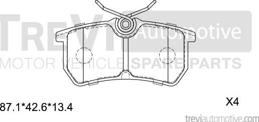 Trevi Automotive PF1062 - Bremžu uzliku kompl., Disku bremzes autodraugiem.lv