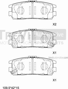 Trevi Automotive PF1005 - Bremžu uzliku kompl., Disku bremzes autodraugiem.lv