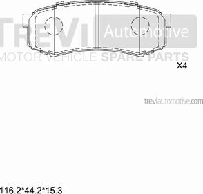 Trevi Automotive PF1007 - Bremžu uzliku kompl., Disku bremzes autodraugiem.lv