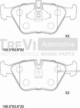 Trevi Automotive PF1019 - Bremžu uzliku kompl., Disku bremzes autodraugiem.lv