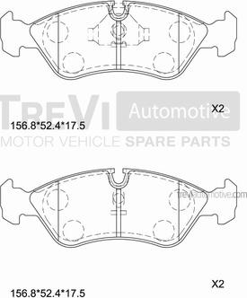 Trevi Automotive PF1016 - Bremžu uzliku kompl., Disku bremzes autodraugiem.lv