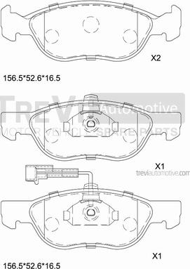 Trevi Automotive PF1012 - Bremžu uzliku kompl., Disku bremzes autodraugiem.lv