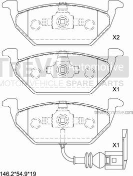 Trevi Automotive PF1085 - Bremžu uzliku kompl., Disku bremzes autodraugiem.lv