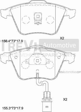 Trevi Automotive PF1087 - Bremžu uzliku kompl., Disku bremzes autodraugiem.lv