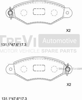 Trevi Automotive PF1039 - Bremžu uzliku kompl., Disku bremzes autodraugiem.lv