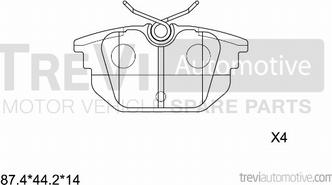 Trevi Automotive PF1034 - Bremžu uzliku kompl., Disku bremzes autodraugiem.lv