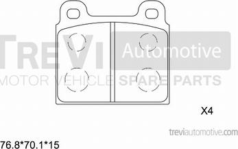 Trevi Automotive PF1031 - Bremžu uzliku kompl., Disku bremzes autodraugiem.lv