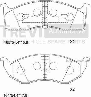 Trevi Automotive PF1029 - Bremžu uzliku kompl., Disku bremzes autodraugiem.lv