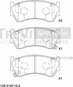 Trevi Automotive PF1024 - Bremžu uzliku kompl., Disku bremzes autodraugiem.lv