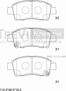 Trevi Automotive PF1074 - Bremžu uzliku kompl., Disku bremzes autodraugiem.lv