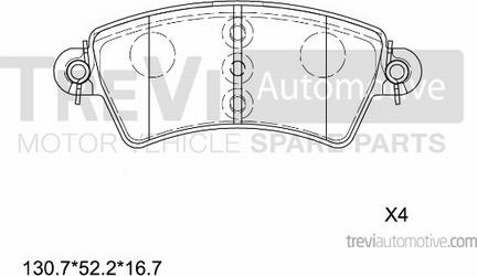 Trevi Automotive PF1075 - Bremžu uzliku kompl., Disku bremzes autodraugiem.lv