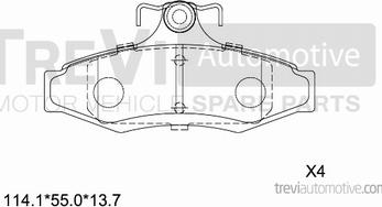 Trevi Automotive PF1070 - Bremžu uzliku kompl., Disku bremzes autodraugiem.lv