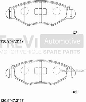 Trevi Automotive PF1077 - Bremžu uzliku kompl., Disku bremzes autodraugiem.lv