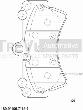 Trevi Automotive PF1196 - Bremžu uzliku kompl., Disku bremzes autodraugiem.lv