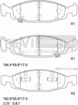 Trevi Automotive PF1146 - Bremžu uzliku kompl., Disku bremzes autodraugiem.lv