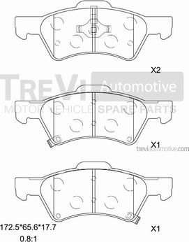 Trevi Automotive PF1141 - Bremžu uzliku kompl., Disku bremzes autodraugiem.lv