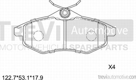 Trevi Automotive PF1159 - Bremžu uzliku kompl., Disku bremzes autodraugiem.lv