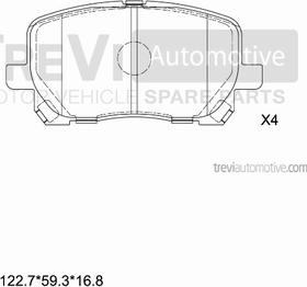 Trevi Automotive PF1151 - Bremžu uzliku kompl., Disku bremzes autodraugiem.lv