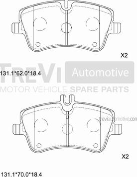 Trevi Automotive PF1104 - Bremžu uzliku kompl., Disku bremzes autodraugiem.lv