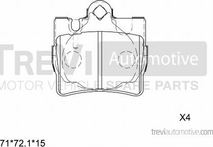 Trevi Automotive PF1103 - Bremžu uzliku kompl., Disku bremzes autodraugiem.lv