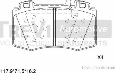 Trevi Automotive PF1102 - Bremžu uzliku kompl., Disku bremzes autodraugiem.lv