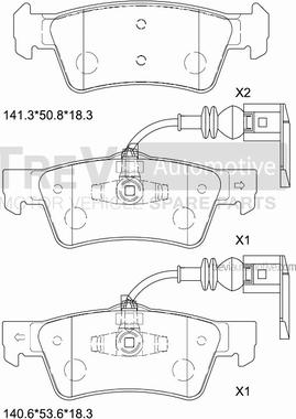 Trevi Automotive PF1114 - Bremžu uzliku kompl., Disku bremzes autodraugiem.lv