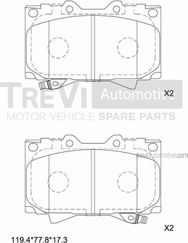 Trevi Automotive PF1111 - Bremžu uzliku kompl., Disku bremzes autodraugiem.lv