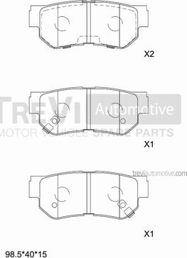 Trevi Automotive PF1189 - Bremžu uzliku kompl., Disku bremzes autodraugiem.lv