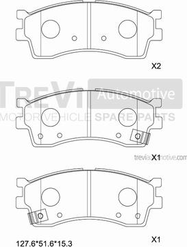 Trevi Automotive PF1185 - Bremžu uzliku kompl., Disku bremzes autodraugiem.lv