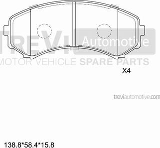 Trevi Automotive PF1186 - Bremžu uzliku kompl., Disku bremzes autodraugiem.lv