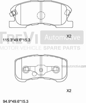 Trevi Automotive PF1136 - Bremžu uzliku kompl., Disku bremzes autodraugiem.lv