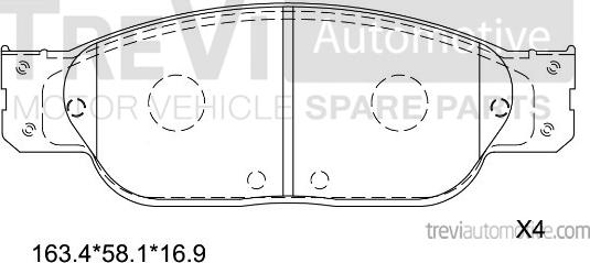 Trevi Automotive PF1130 - Bremžu uzliku kompl., Disku bremzes autodraugiem.lv