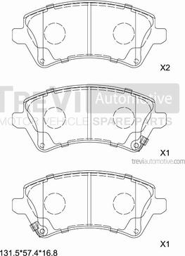 Trevi Automotive PF1172 - Bremžu uzliku kompl., Disku bremzes autodraugiem.lv