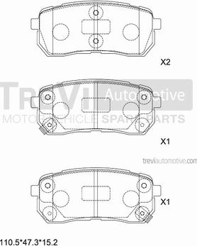 Trevi Automotive PF1394 - Bremžu uzliku kompl., Disku bremzes autodraugiem.lv