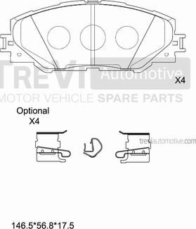 Trevi Automotive PF1395 - Bremžu uzliku kompl., Disku bremzes autodraugiem.lv