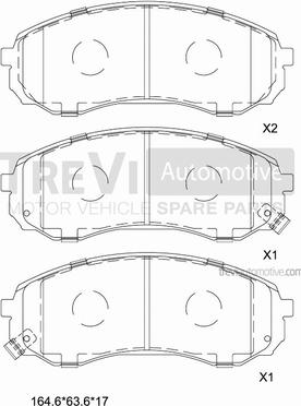 Trevi Automotive PF1393 - Bremžu uzliku kompl., Disku bremzes autodraugiem.lv