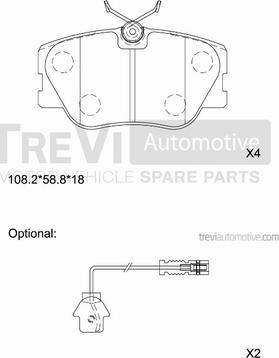 Trevi Automotive PF1397 - Bremžu uzliku kompl., Disku bremzes autodraugiem.lv