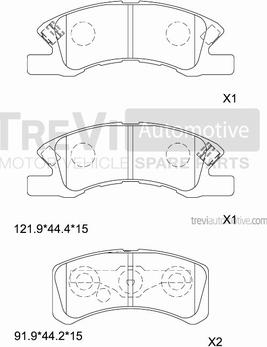 Trevi Automotive PF1340 - Bremžu uzliku kompl., Disku bremzes autodraugiem.lv