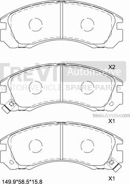 Trevi Automotive PF1341 - Bremžu uzliku kompl., Disku bremzes autodraugiem.lv