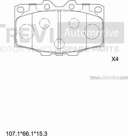 Trevi Automotive PF1348 - Bremžu uzliku kompl., Disku bremzes autodraugiem.lv