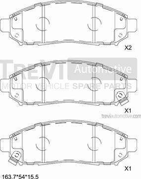 Trevi Automotive PF1343 - Bremžu uzliku kompl., Disku bremzes autodraugiem.lv