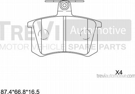 Trevi Automotive PF1347 - Bremžu uzliku kompl., Disku bremzes autodraugiem.lv