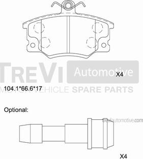 Trevi Automotive PF1355 - Bremžu uzliku kompl., Disku bremzes autodraugiem.lv