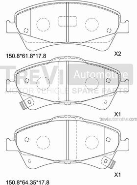 Trevi Automotive PF1369 - Bremžu uzliku kompl., Disku bremzes autodraugiem.lv