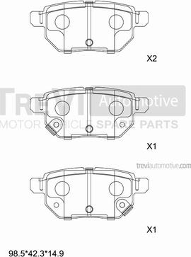 Trevi Automotive PF1365 - Bremžu uzliku kompl., Disku bremzes autodraugiem.lv