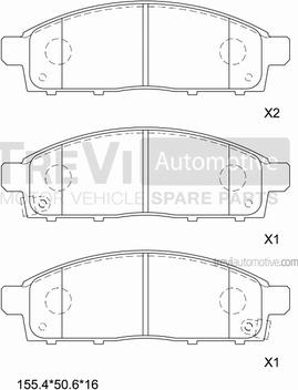 Trevi Automotive PF1361 - Bremžu uzliku kompl., Disku bremzes autodraugiem.lv