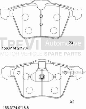 Trevi Automotive PF1305 - Bremžu uzliku kompl., Disku bremzes autodraugiem.lv