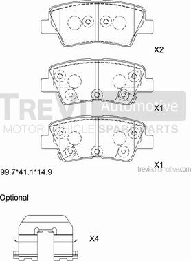 Trevi Automotive PF1306 - Bremžu uzliku kompl., Disku bremzes autodraugiem.lv