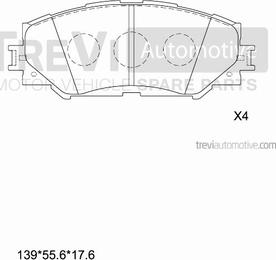 Trevi Automotive PF1301 - Bremžu uzliku kompl., Disku bremzes autodraugiem.lv