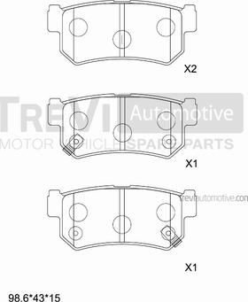 Trevi Automotive PF1318 - Bremžu uzliku kompl., Disku bremzes autodraugiem.lv